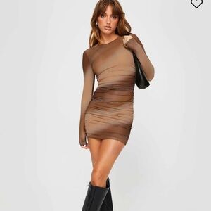 🤎MELVIN LONG SLEEVE MINI DRESS BROWN🤎